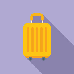Airplane travel bag icon flat vector. Walk service. Happy active person