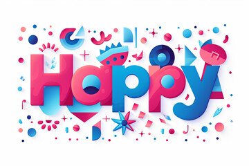 Fototapeta premium Colorful modern text design of the word 
