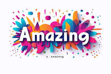 Colorful modern text design of the word "Amazing" on white background