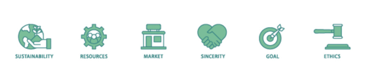 Fototapeta premium CSR icon set flow process illustrationwhich consists of business and organization, Corporate social responsibility and giving back to the community icon live stroke and easy to edit 