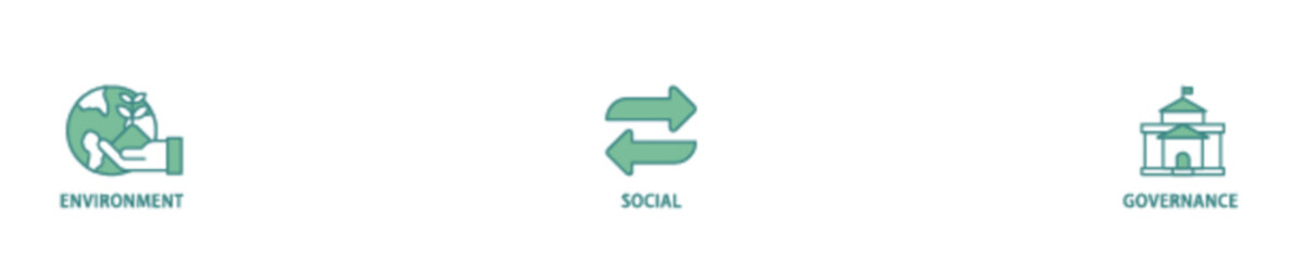 ESG icon set flow process illustrationwhich consists of  investment screen ing icon live stroke and easy to edit 