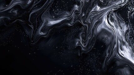 Abstract black and white liquid texture background