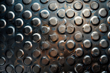 Fototapeta premium Round metal texture. Metal texture background. Extrem close-up.