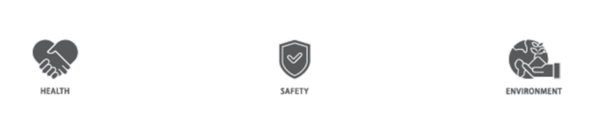 HSE icon set flow process illustrationwhich consists of  Health Safety Environment in the corporate occupational safety and health icon live stroke and easy to edit 