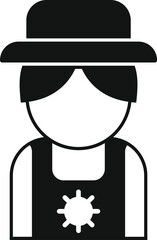 Woman retirement travel icon simple vector. People hobby. Elder service