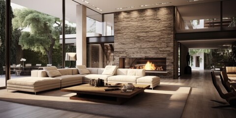 Modern house's stunning living room interiors