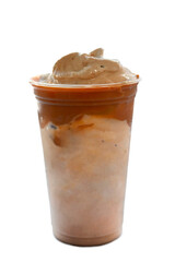 Panoramic still life of colorful frozen fruit granita drinks flowing in plastic takeaway cups with ice cream straws