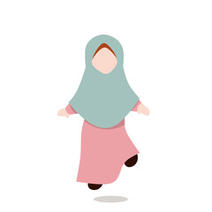 Muslim girl greeting eid