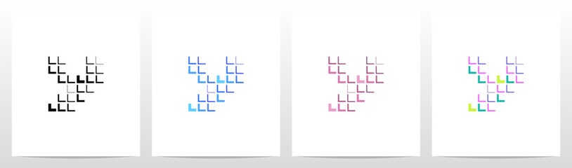 Square Tiles Drop Emboss Shadow Letter Logo Design Y