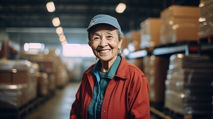 Smiling warehouse manager in a warehouse