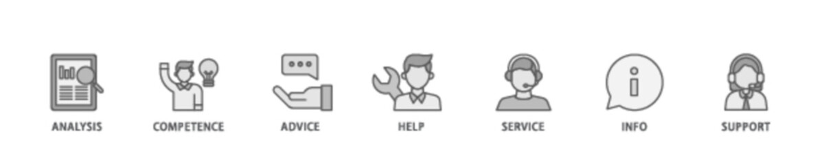 Problem solving banner web icon illustration concept with icon of analysis, critical thinking, creativity, emotional intelligence, research, team building  icon live stroke and easy to edit 