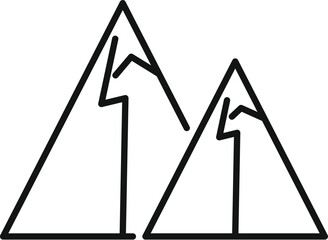 Mountains travel icon outline vector. Retirement voyage walk. Service person