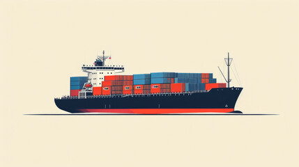 A container ship with the words trade policies stamped on the side symbolizing the direct impact of trade agreements and regulations on the shipping of grain globally.