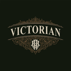 Victorian style monogram with initial AR or RA. Badge logo design. can be applied on stationery, invitations, signage, packaging, or even as a branding element and etc