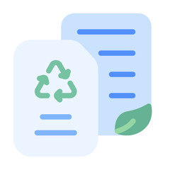 Trash recycle icon with flat color style