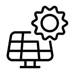 Solar panel icon with line style