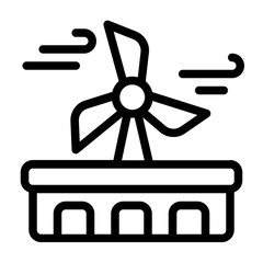 Turbine wind power icon with line style