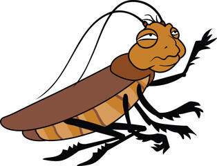 Vermin cockroach icon cartoon vector. Brown pest. Insect bug character