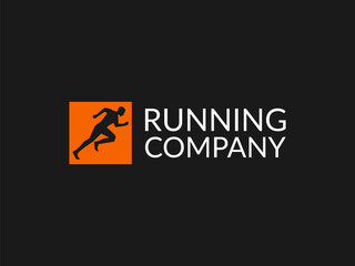 running logo vector illustration. silhouette of a running person logo template