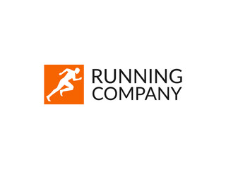 Obraz premium running logo vector illustration. silhouette of a running person logo template