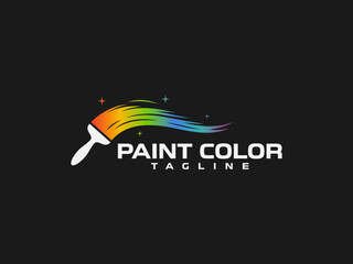 painting logo vector illustration. paint brush logo template