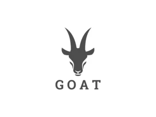 Poster goat logo vector illustration. goat head silhouette logo template © Rezaalfarid204