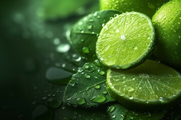 Lime green. Background with selective focus and copy space