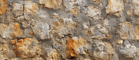 Stone-like concrete wall texture with a mix of dry hay.