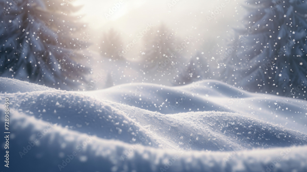 Poster a mesmerizing display of winters artistry as snowflakes fall and gather into smooth and undulating s