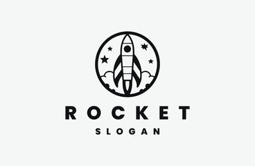 Fototapeta premium Rocket logo space vector design template 