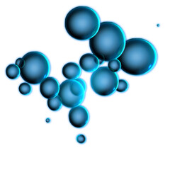 Transparent Bubbles Isolated on Transparent Background. Particularly interesting in front of colored or dark color gradients.