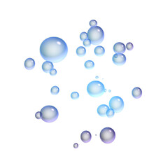Transparent Bubbles Isolated on Transparent Background. Particularly interesting in front of colored or dark color gradients.
