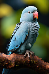 Obraz premium Blue Indian Ringneck Parakeet at home
