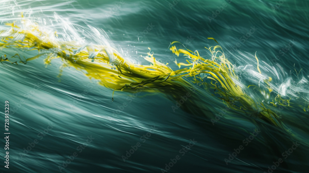 Poster surrendering to the ebb and flow of the oceans waves the seaweed dances in a timeless rhythm conveyi
