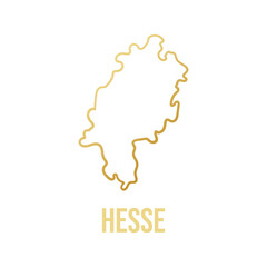 Hesse state isolated outline soft edges map - obrazy, fototapety, plakaty