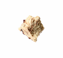 One piece of tasty chocolate halva isolated on white