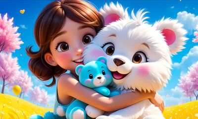 Cartoon 3d character, wallpaper for kids , cute cartoon character background