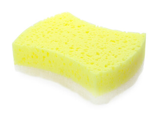 One new yellow sponge isolated on white