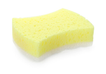 One new yellow sponge isolated on white