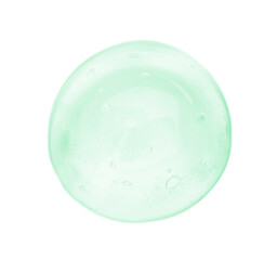 Obraz premium Sample of cosmetic gel isolated on white, top view