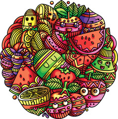 Fruit Watermelon Lemon Pattern Colorful Label Branding Gift Art Doodle
