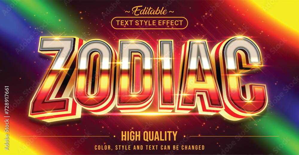 Poster Editable text style effect - Zodiac text style theme.