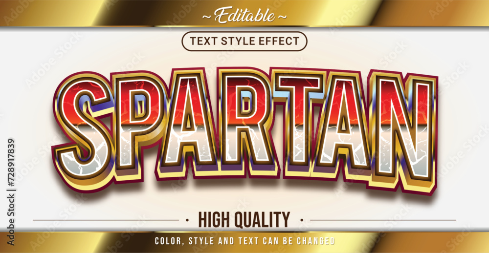 Poster Editable text style effect - Spartan text style theme.