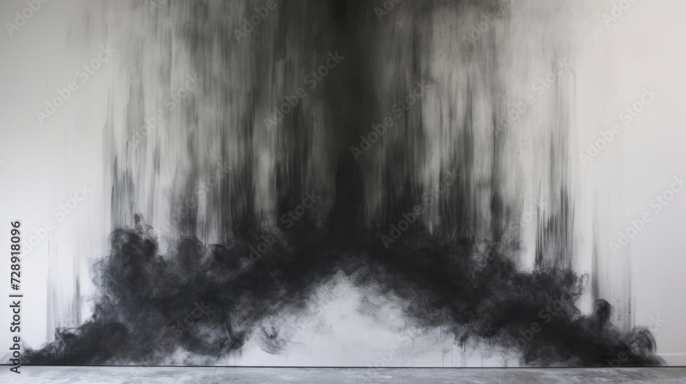 Poster a mesmerizing cascade of charcoal smudges cascading down the canvas in a cascade of shades and tones