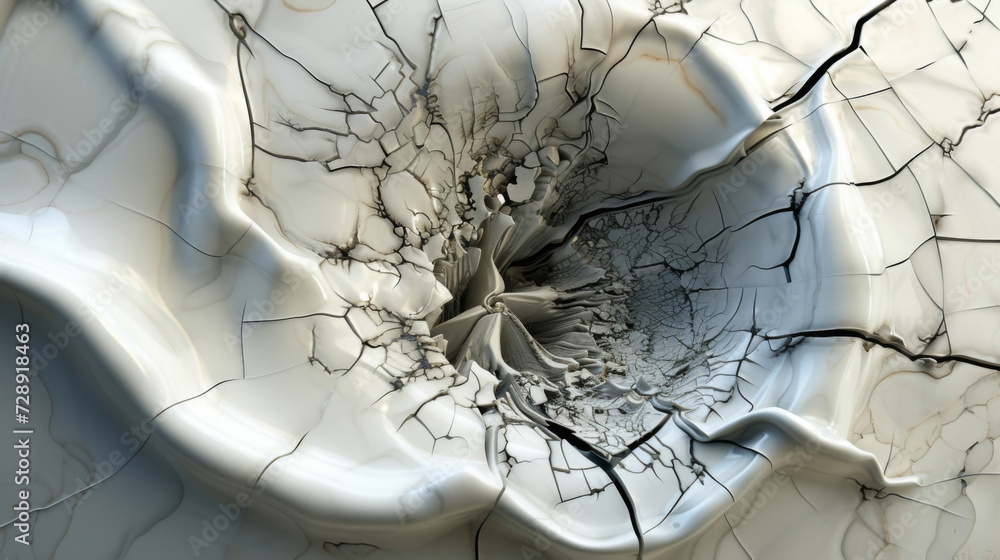 Poster the intricate pattern of shattered porcelain resembles a frozen moment of chaos frozen in time on th