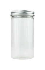 empty transparent glass jar isolated