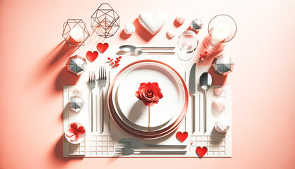 Love’s Banquet: Festive Heart-Themed Table Setting