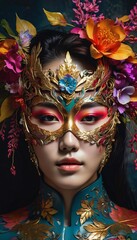 woman in carnival mask