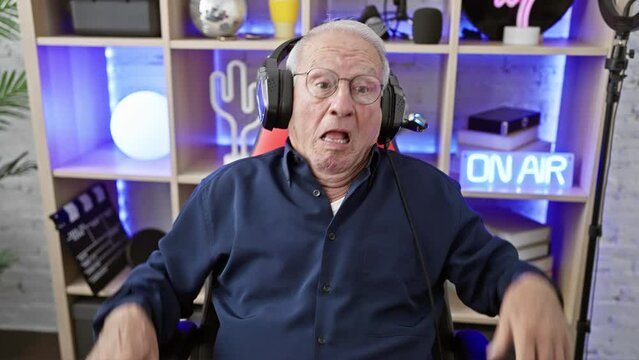 Elderly man streamer stirs from slumber in dark gaming room, wakes up screaming mid-stream!