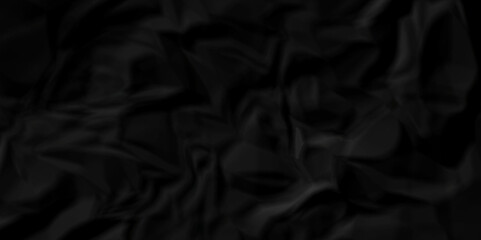 Dark black paper crumpled texture. black fabric crushed textured crumpled. Black wrinkly backdrop paper background. panorama grunge wrinkly paper texture background, crumpled pattern texture.